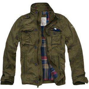 Mens CALI HOLI Flannel Lined Military Cargo Jacket